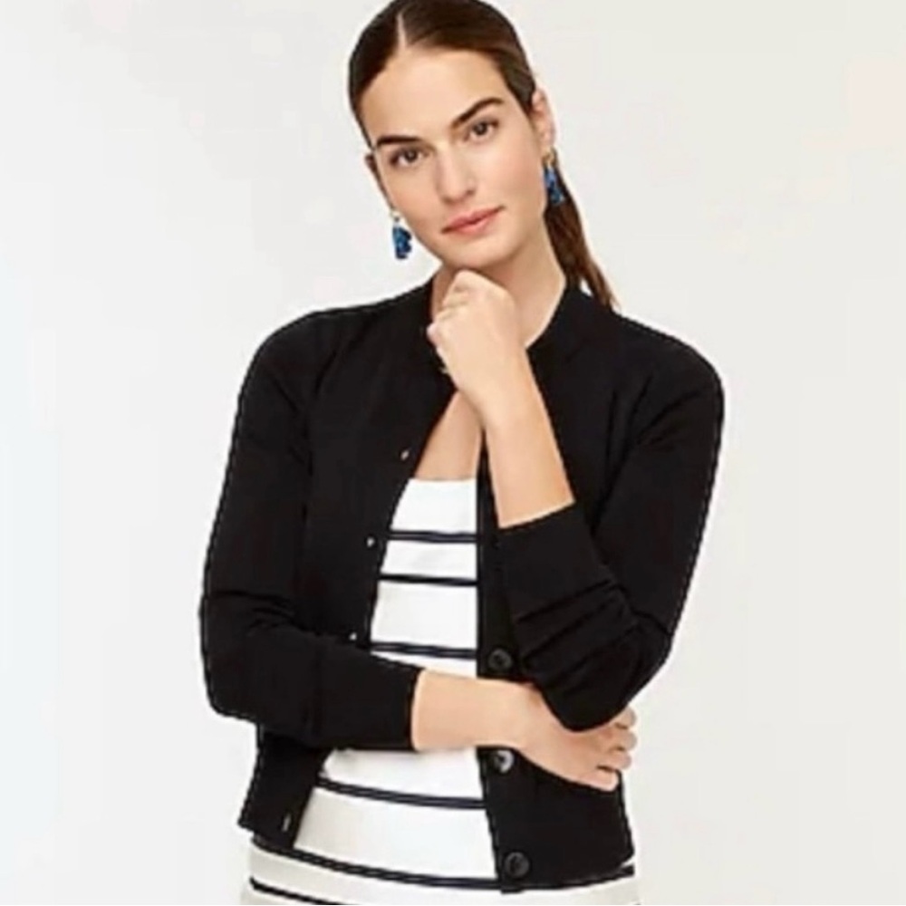 J. Crew Black Jackie cotton cardigan sz Small